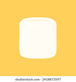 White marshmallows isolated on yellow background.