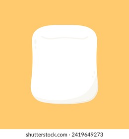 White marshmallows isolated on yellow background.