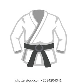 White Martial Arts Uniform vector emoji illustration. Martial arts jacket uniform. karate kimono emoji illustration.   