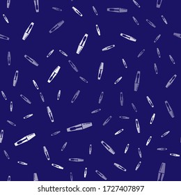 White Mascara brush icon isolated seamless pattern on blue background.  Vector Illustration