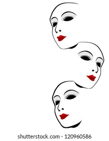 White mask against a white background