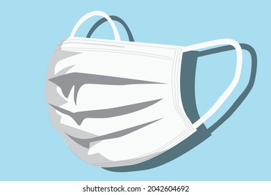 White mask on the blue background