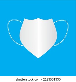 white mask vector on blue background
