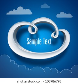 White mat plastic digital cloud concept illustration