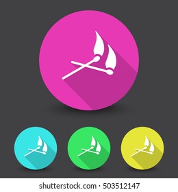White Matches icon in different colors set