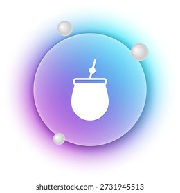 White Mate tea icon isolated on white background. Blue and purple gradient circle background. Vector