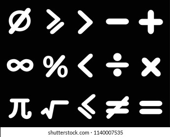 White Math Icons Set Stock Vector (Royalty Free) 1140007535 | Shutterstock