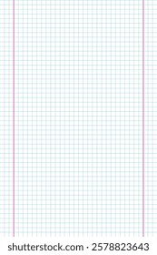 White Math Paper Sheet on White Background. Vector Illustration of Blank Math Paper Sheet. Eps 10