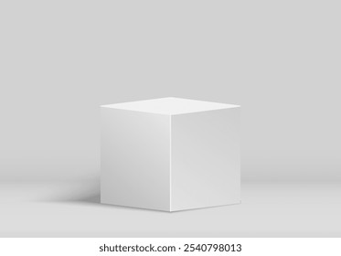 Cubo blanco mate 3D o podio cuadrado. Imagen de Vector