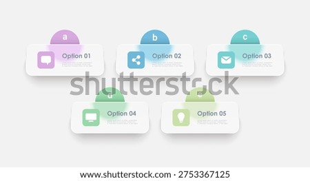 White matte glass infographic elements for data visualization. White infographic template for business portfolio