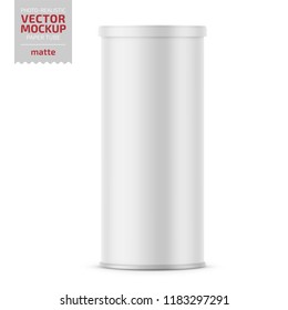 Download White Matte Paper Tube Plastic Lid Stock Vector Royalty Free 1183297291