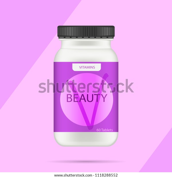 Download White Matte Plastic Bottle Black Lid Stock Vector Royalty Free 1118288552