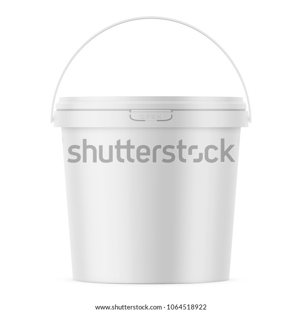 White Matte Plastic Bucket Food Products Stock Vector Royalty Free 1064518922