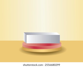 White matte round podium, winner platform or product display from different angles. White round stage, exhibition stand isolated on transparent background, 3d vector. 3D Illustration