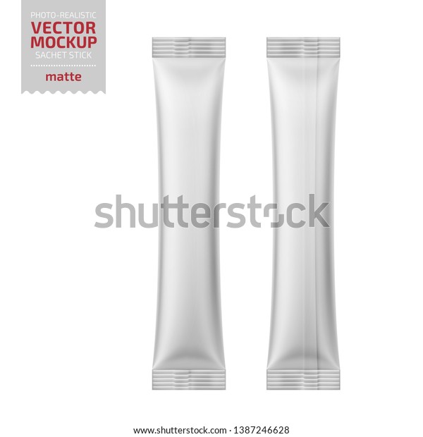 Download White Matte Sachet Stick Photorealistic Packaging Stock Vector Royalty Free 1387246628