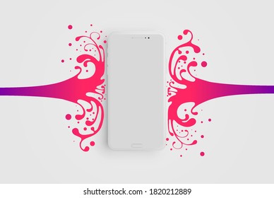 White matte smartphone template, vector illustration