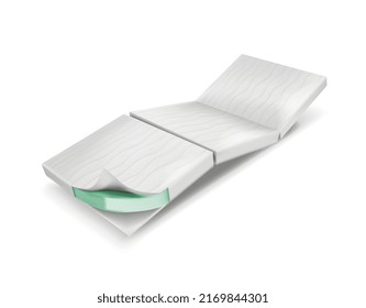 Colchón blanco para dormir. Ilustración vectorial.