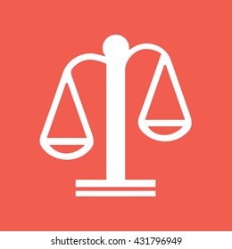 White measuring scale vector icon illustration