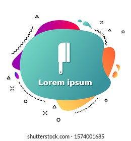 White Meat chopper icon isolated on white background. Kitchen knife for meat. Butcher knife. Abstract banner with liquid shapes. Vector Illustration