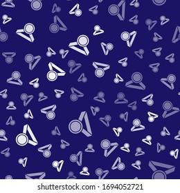 White Medal icon isolated seamless pattern on blue background. Winner symbol.  Vector Illustration