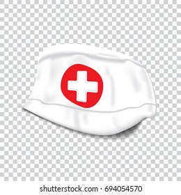 White medical cap. Vector illustration