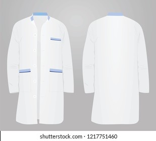 White Medical Coat. Vector Illustration.