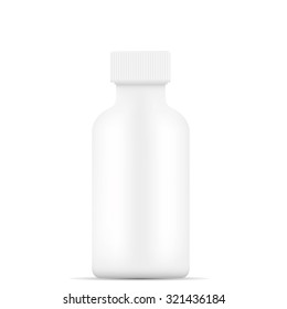 White medical container on white background