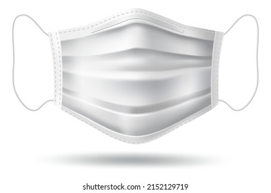 White medical face mask protection. Realistic mockup