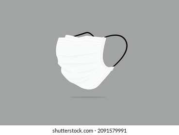 vector de máscara facial médica blanca aislado en fondo oscuro ep54