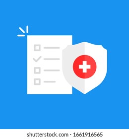 White medical form icon. cartoon flat trend modern logotype graphic art design isolated on blue background. concept of medical insurance and health analysis