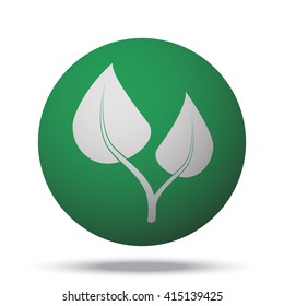 White Medical Herbs icon on green ball