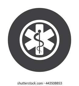 White Medical  icon on black button isolated on white