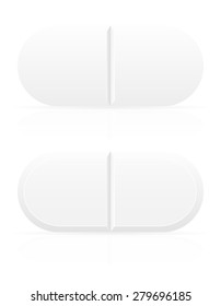white medical pills for treatment vector illustration isolated on background