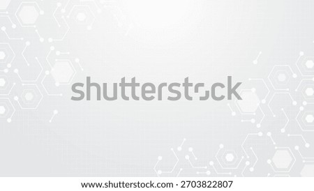 White Medical Technology Hexagon Background. Hexagon Shapes Pattern. Geometric Abstract Background. Hi Tech Digital Connect