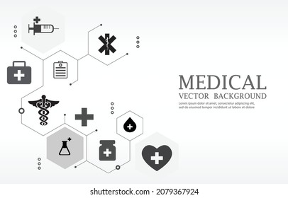 White Medical Vector Background.geometric Medical Hexagon