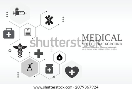 White medical vector background.geometric medical hexagon