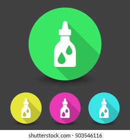 White Medicine Bottle icon in different colors set