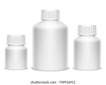 White Medicine Pill Bottles