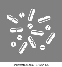 White medicine vector icon on grey background