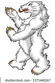 white medieval bear illustration