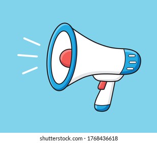 White megaphone icon cartoon vector