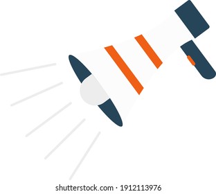 White megaphone, illustration, vector on a white background.