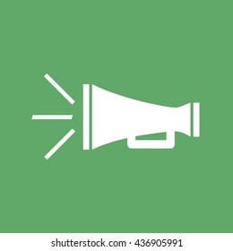 White megaphone vector icon illustration
