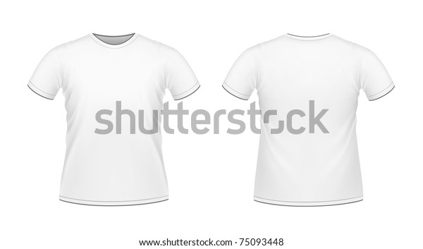 White Mens Tshirt Isolated Stock Vector (Royalty Free) 75093448