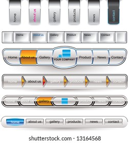 White menu buttons navigation template