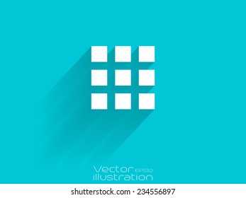 White menu icon on blue background