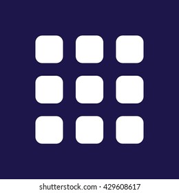 White menu vector icon. Blue background