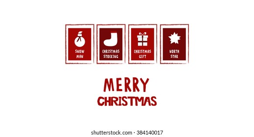 White merry christmas big postcard