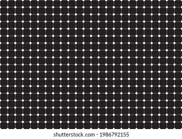 White mesh background with white round spots on a black background. 