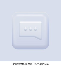 White Message Icon. Isolated Texting Button. Vector illustration
